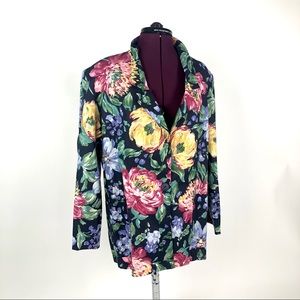 Vintage women’s floral flower blazer plus size 18
